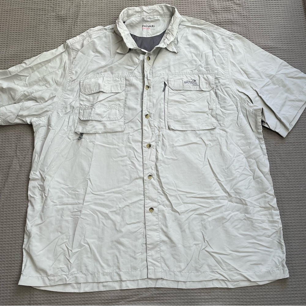 Natural‎ Gear Vented Fishing Shirt 2XL Mens Outdoor Short Sleeve 100% Nylon